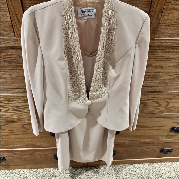 Women's Blazer and Dress Set - Cream - Picture 1 of 4